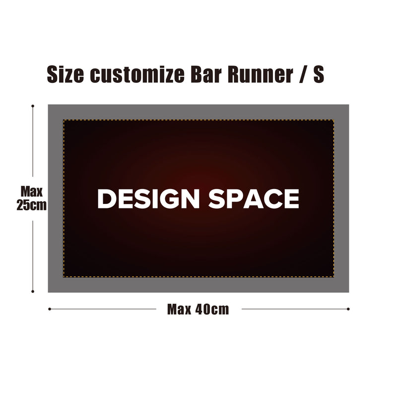 Personalised-Bar-Runner-/-Mat-(Logo-&-Name)　Size-S