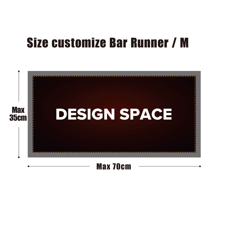 Personalised-Bar-Runner-/-Mat-(Logo-&-Name)　Size-M