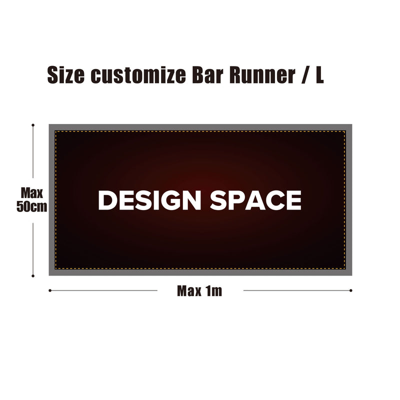 Personalised-Bar-Runner-/-Mat-(Logo-&-Name)　Size-L